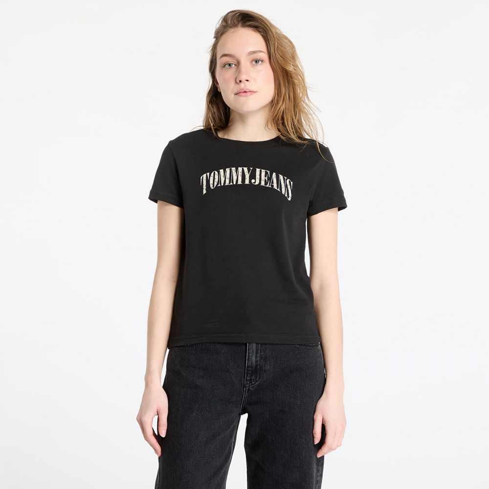 Tričko Tommy Jeans Regular Floral Varsity Tee Black S