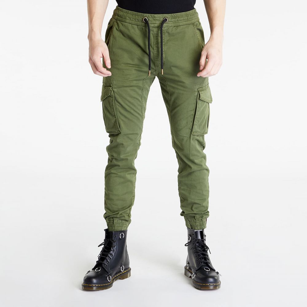 Kalhoty Alpha Industries Cotton Twill Jogger Dark Olive XL