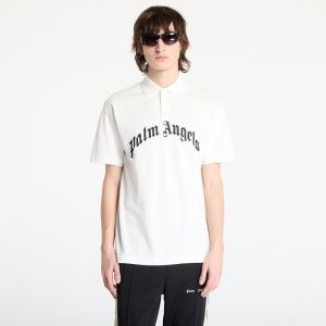 Tričko Palm Angels Curved Logo Shortsleeve Polo T-Shirt Off White/ Black L