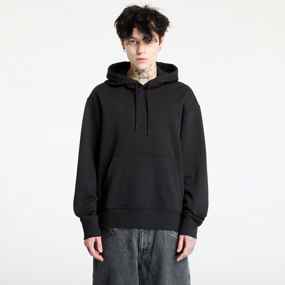 Mikina Calvin Klein Jeans Soft Layered Monogram Hoodie Black S