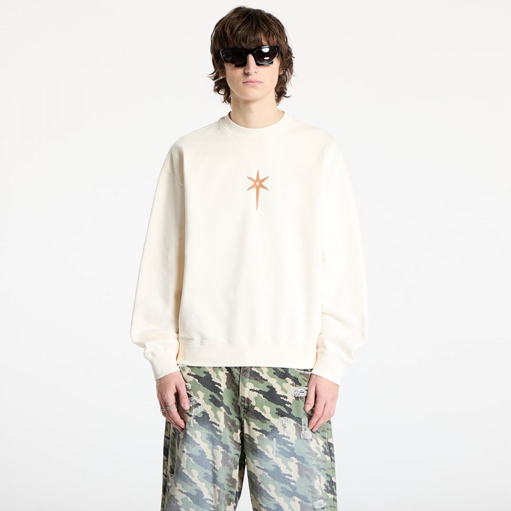 Mikina Marcelo Burlon County Goth Boxy Crewneck Ecru Brown S