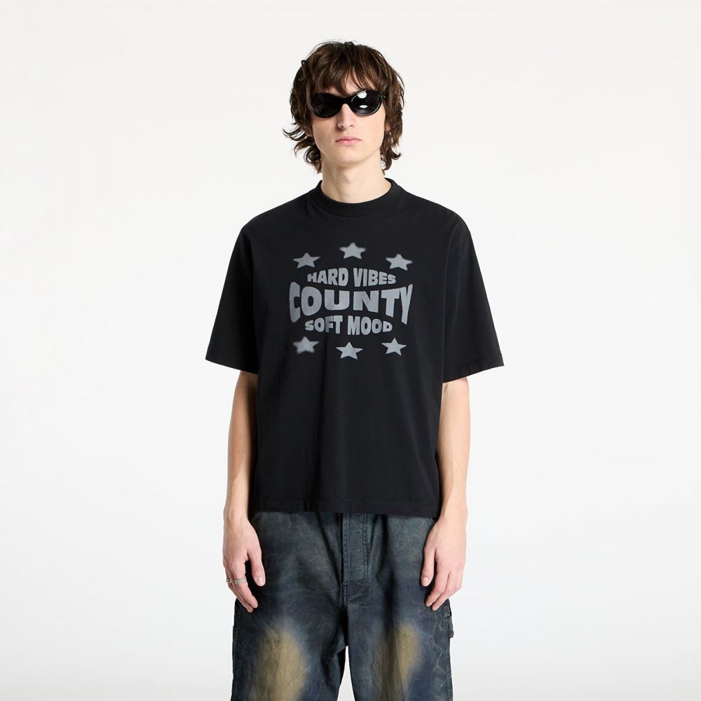 Tričko Marcelo Burlon Hard Vibes Boxy T-Shirt Black Anthracite S