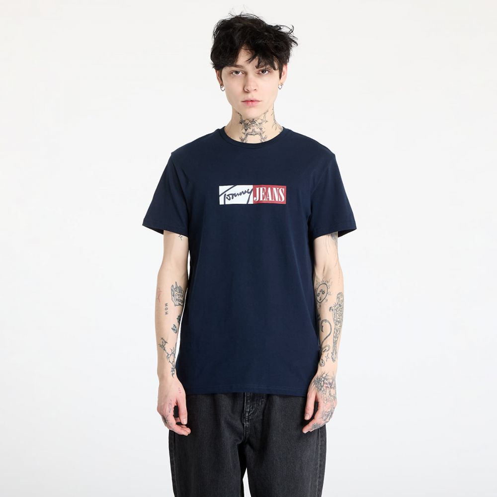 Tričko Tommy Jeans Slim Entry Graphic Tee Blue M