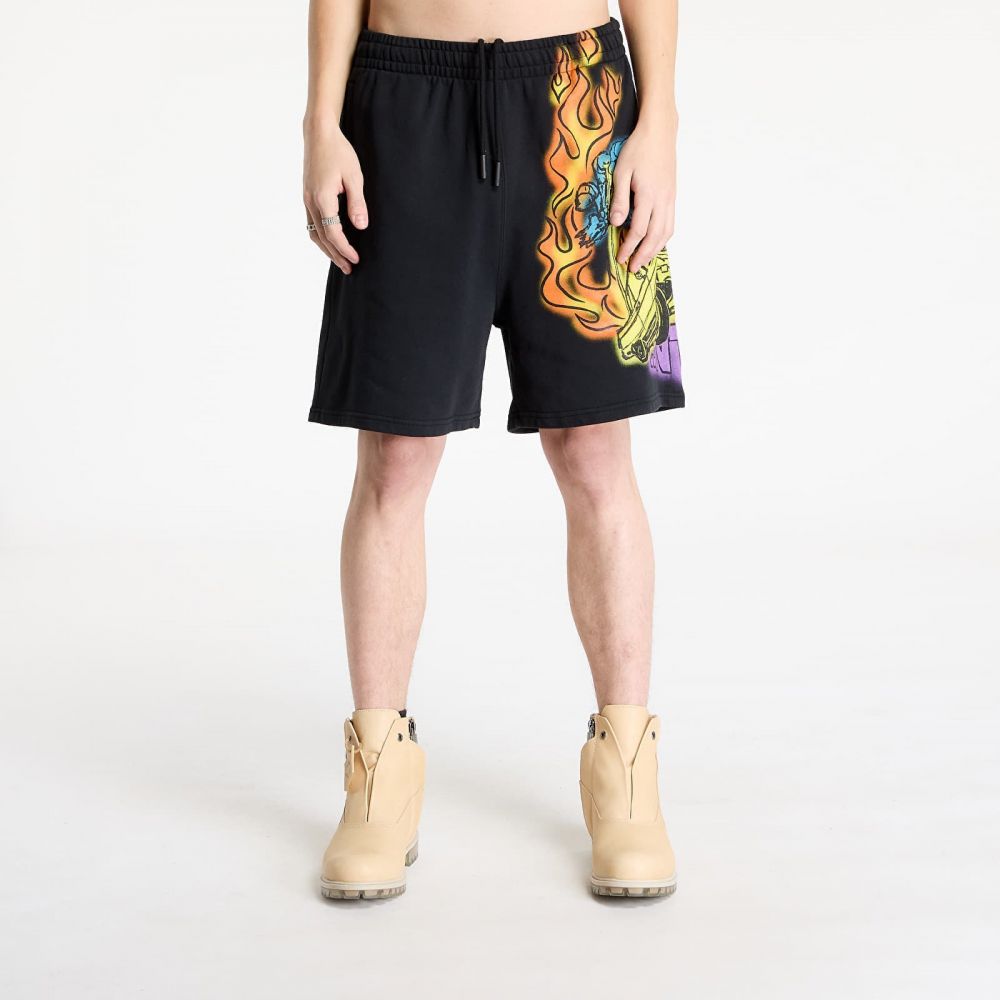 Marcelo Burlon County Flame Comfy Sweatshort Black/ Red L