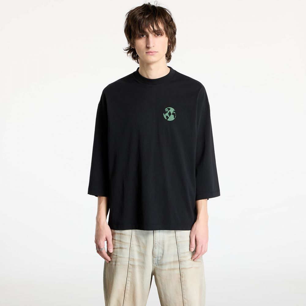 Tričko Marcelo Burlon County Globe Loose T-Shirt Black/ Deep Green M