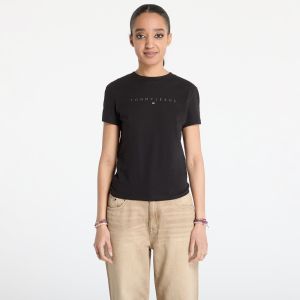 Tričko Tommy Jeans Slim Tonal Linear Tee Black XS