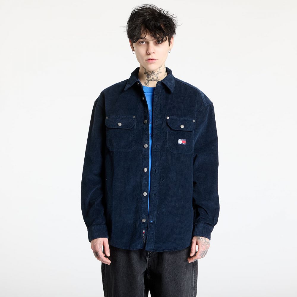 Košeľa Tommy Jeans Relaxed Cord Shirt Dark Night Navy S