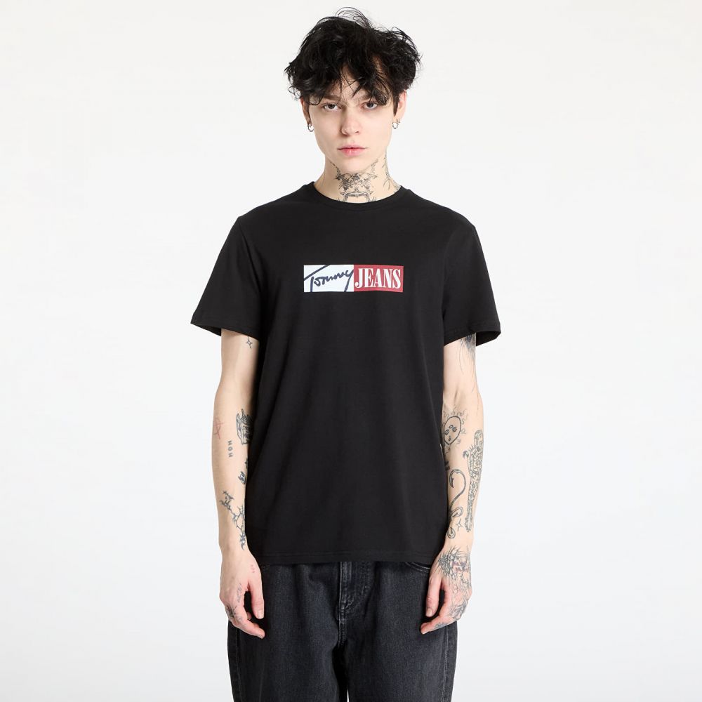 Tričko Tommy Jeans Slim Entry Graphic Tee Black L
