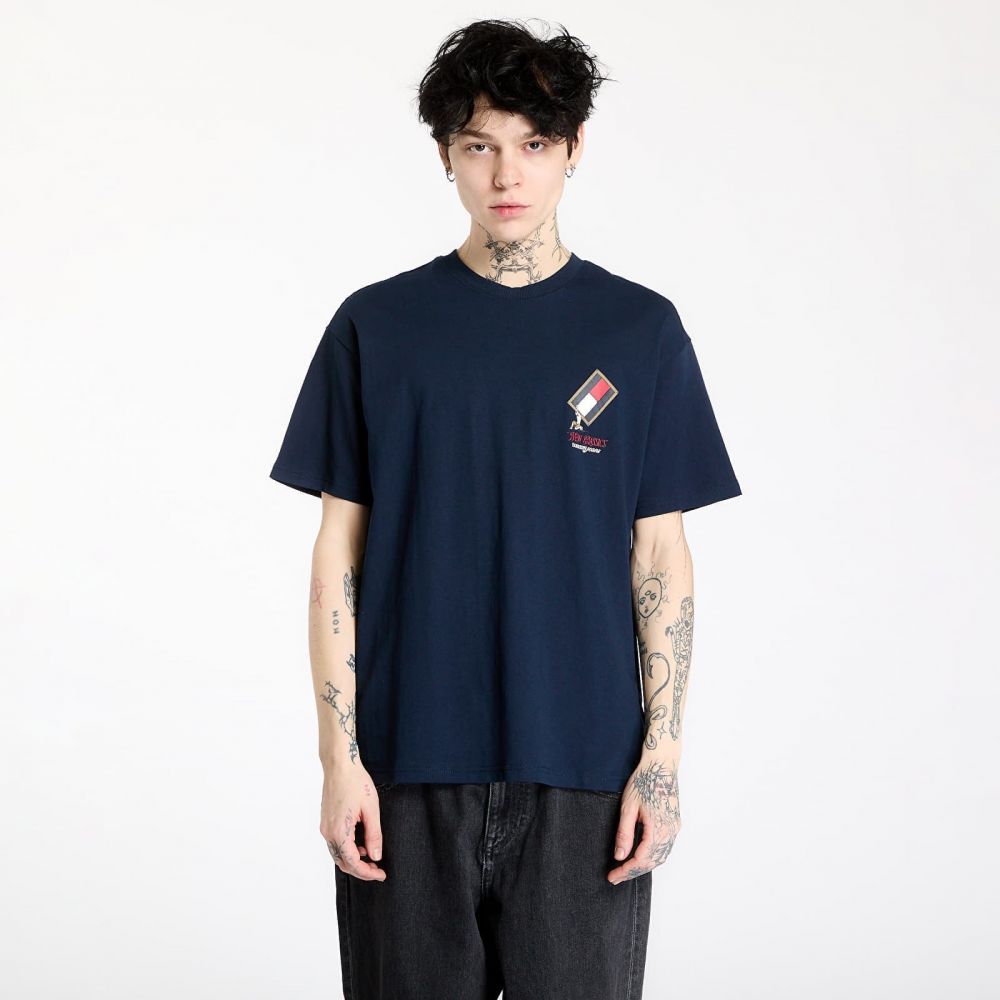 Tričko Tommy Jeans Relaxed Novelty 1 Tee Blue M