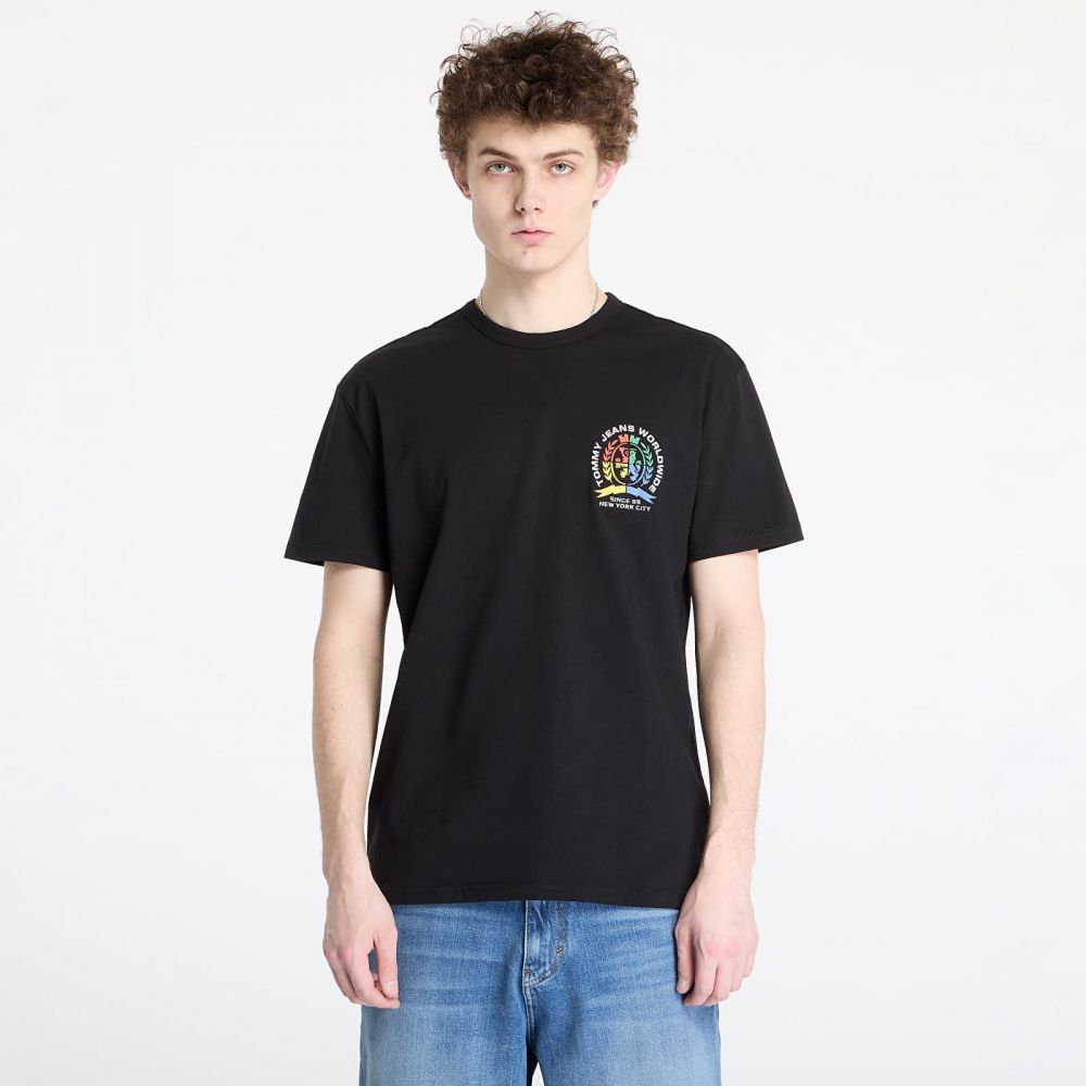 Tričko Tommy Jeans Regular Pop Crest Tee Black XL