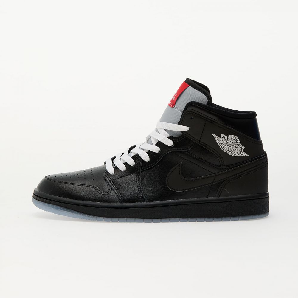 Tenisky Air Jordan 1 Mid Se Black/ Black-White-Wolf Grey-Fire Red-Mtlc Silver EUR 40