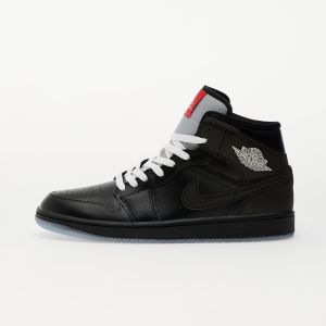 Tenisky Air Jordan 1 Mid Se Black/ Black-White-Wolf Grey-Fire Red-Mtlc Silver EUR 40