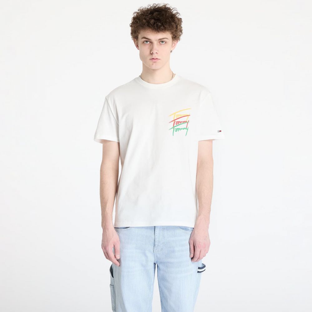 Tričko Tommy Jeans Regular Twisted Sign Tee White M