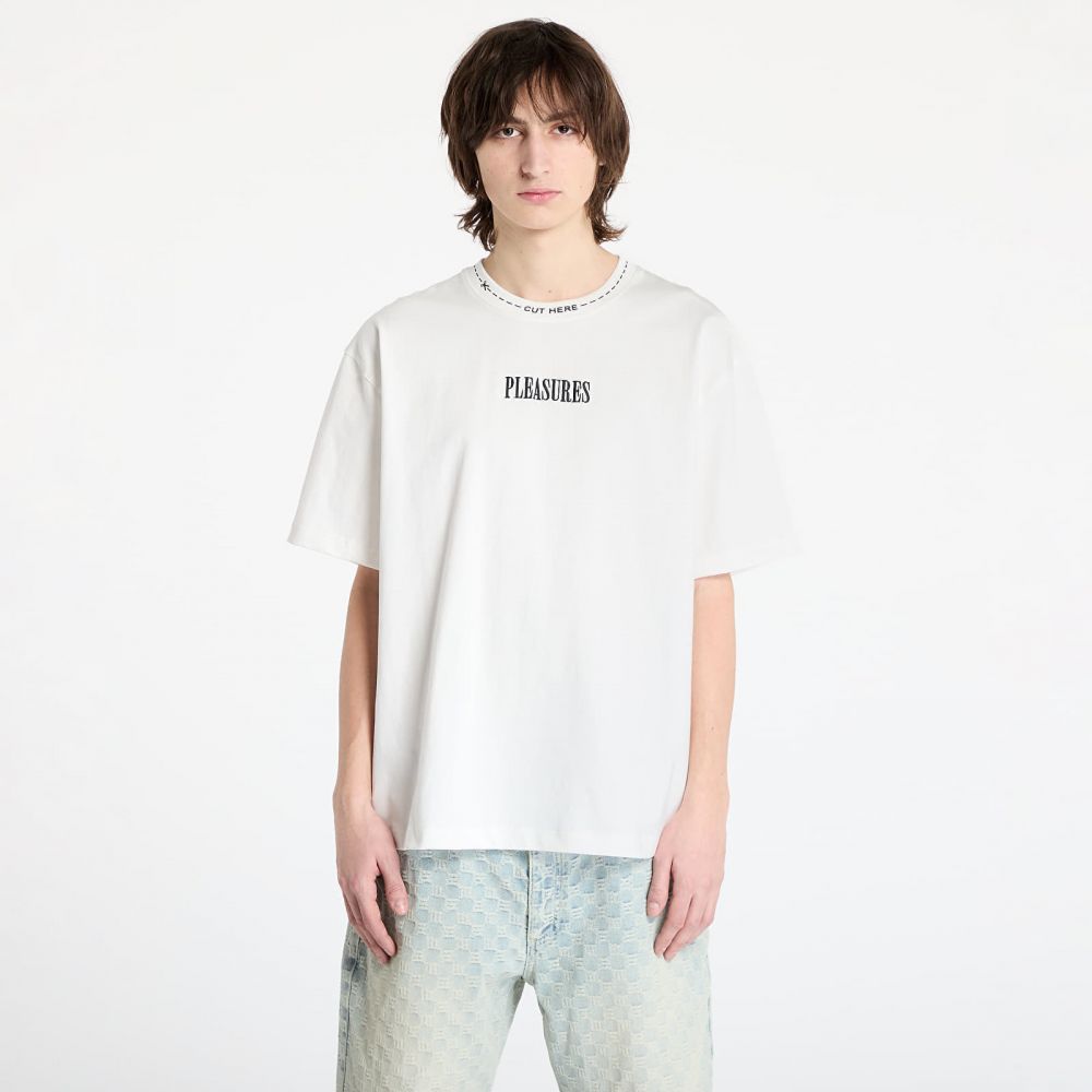 Tričko PLEASURES Cut Here Heavyweight T-Shirt White L