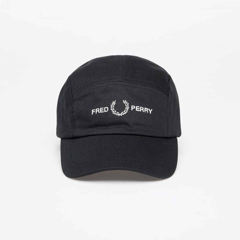 Šiltovka FRED PERRY 5 Panel Flp Twill Cap Black Universal
