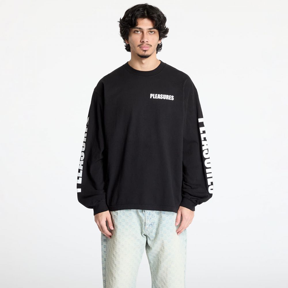 Tričko PLEASURES Impact Staff Long Sleeve T-Shirt Black XL