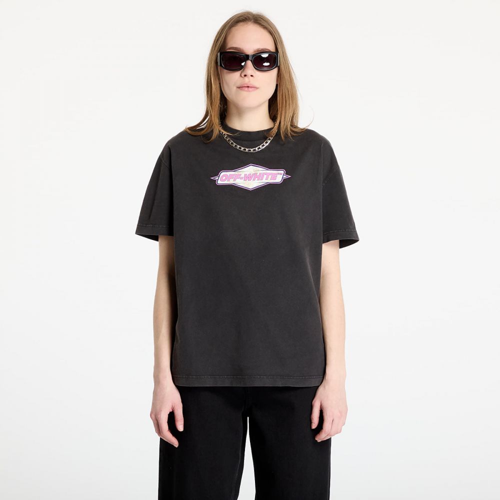 Tričko Off-White Roses Logo Regular Tee Washed Black/ Phlo S