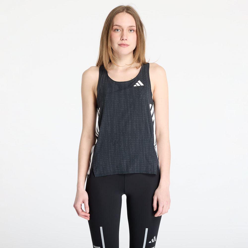 adidas Adizero Running Singlet Top Dark Grey/ Carbon/ Black L
