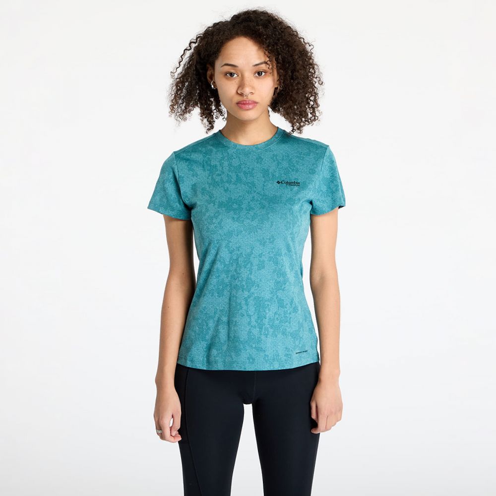 Tričko Columbia Bluebird Canyon™ Short Sleeve Crew T-Shirt River Blue Popflorid Jacquard M