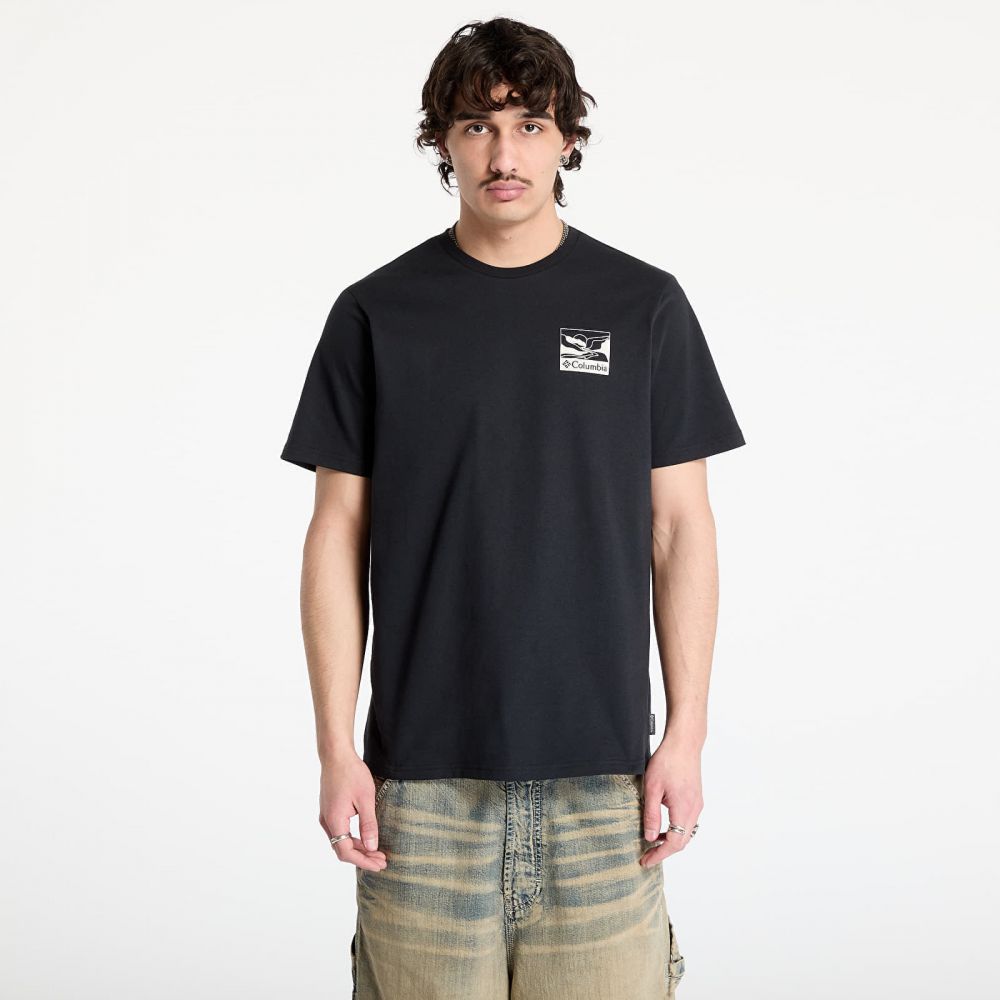 Tričko Columbia Explorers Canyon™ Back SS Tee Black/ Trailscape M