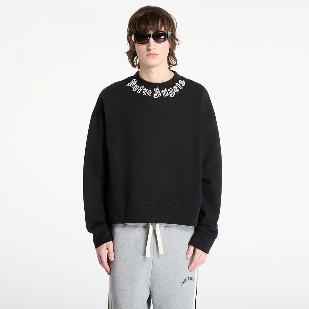 Mikina Palm Angels Neck Logo Crew Sweatshirt Black/ Off White L