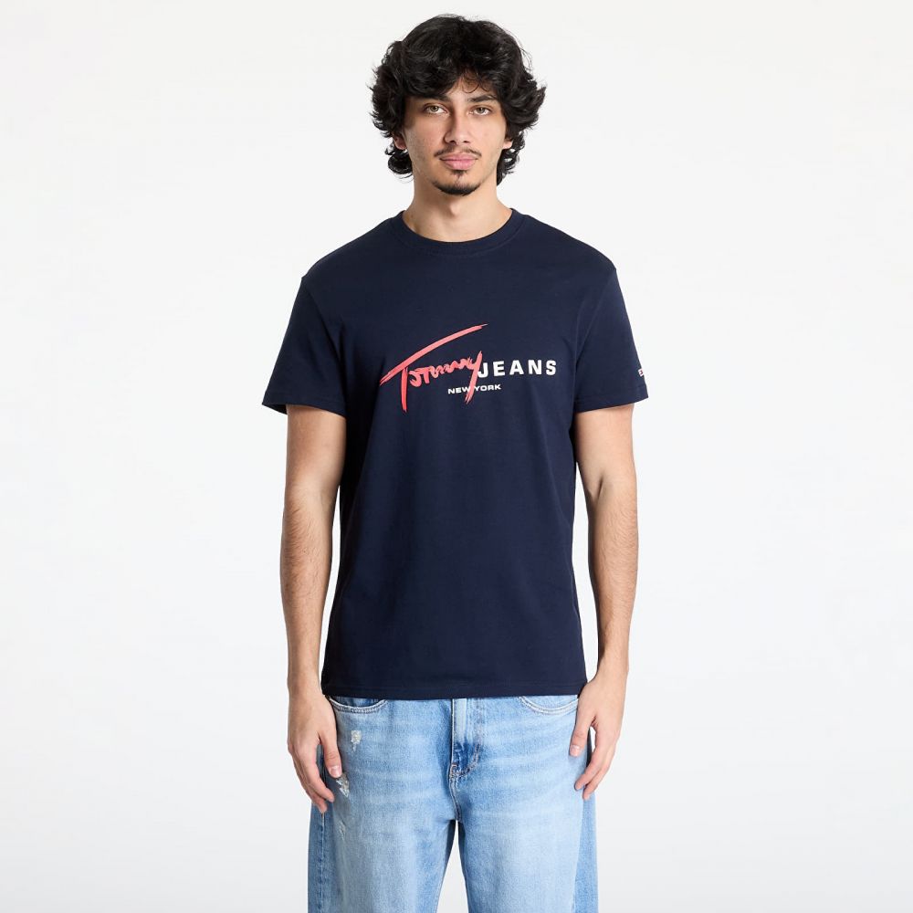 Tričko Tommy Jeans Regular Signature Dna Tee Blue L