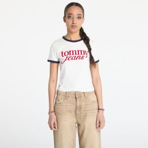 Tričko Tommy Jeans Slim Script Tee White M