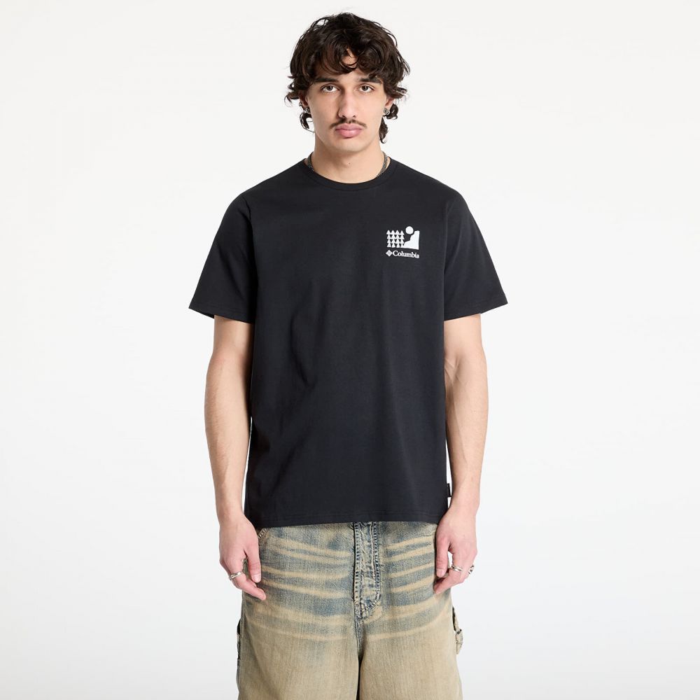 Tričko Columbia Explorers Canyon™ Back SS Tee Black/ Explore Outdoors M