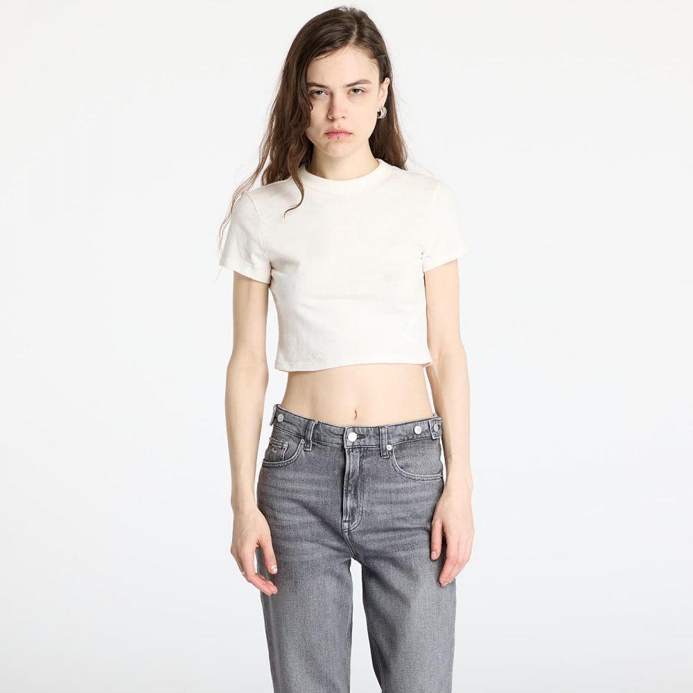 Tričko Tommy Jeans Slim Crop Ton T-Shirt White M