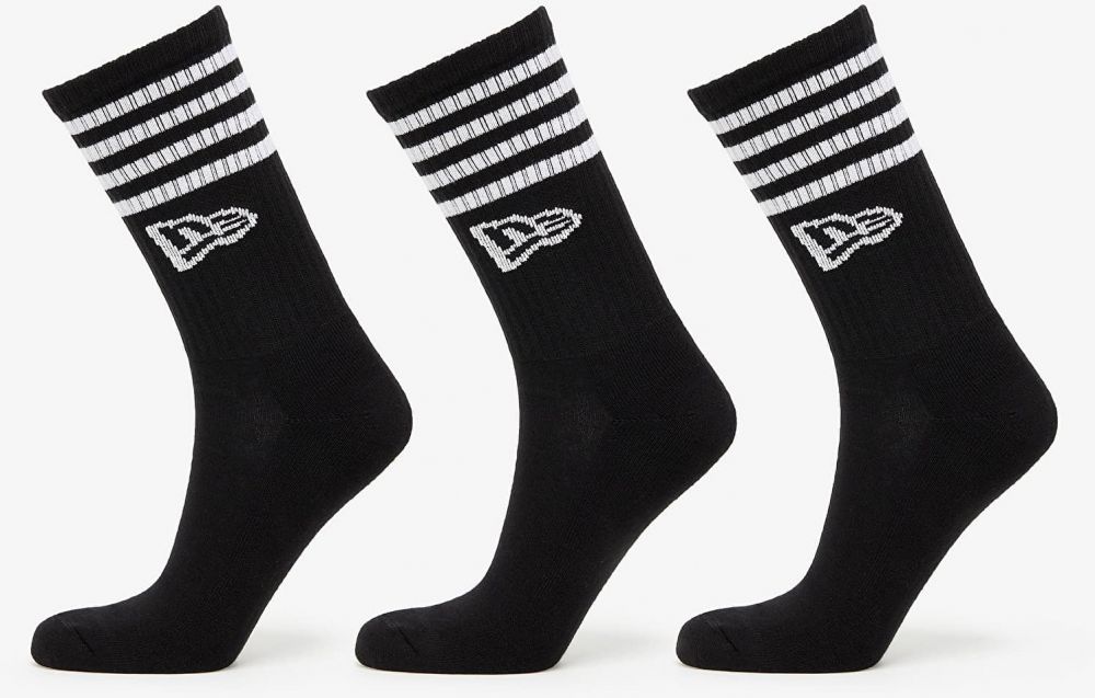 New Era Stripe Crew 3-Pack Black 43-46