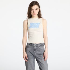 Tielko Tommy Jeans Slim Bubble Tank Top Beige S