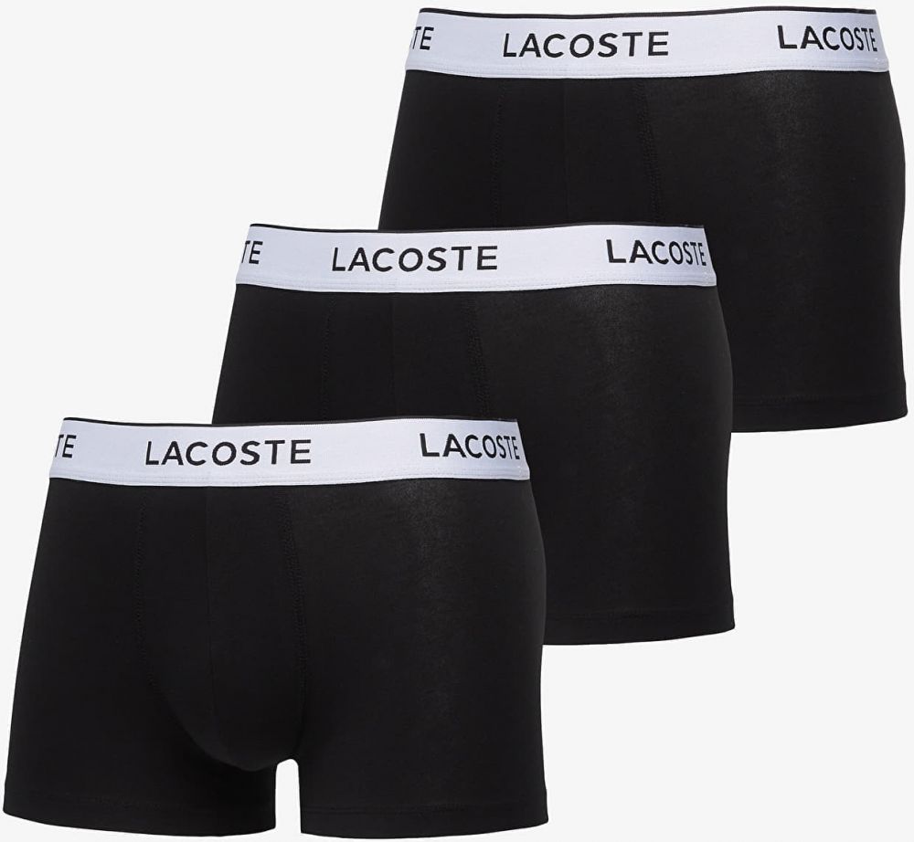 LACOSTE Cotton Stretch Trunk 3-Pack Black M