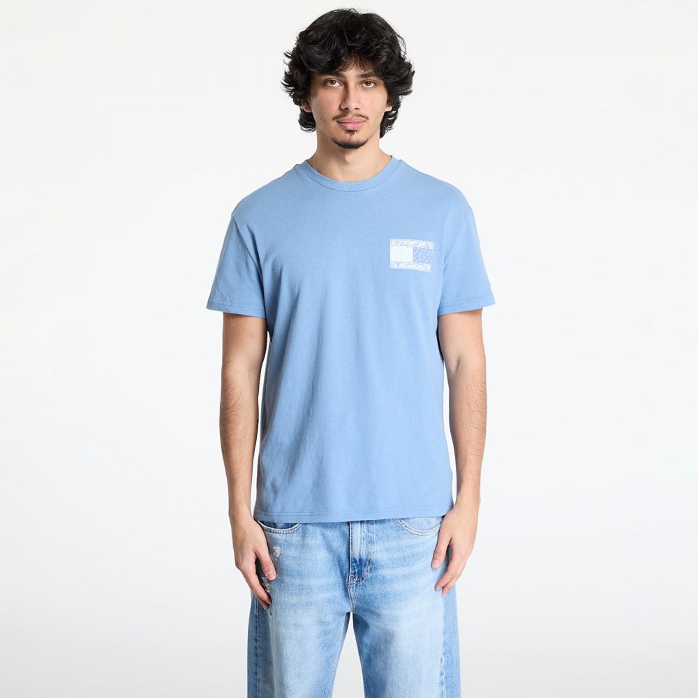 Tričko Tommy Jeans Regular Paisley Flag Tee Blue L