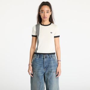 Tričko adidas Knitted 3 Stripe Short Tee Cream White L