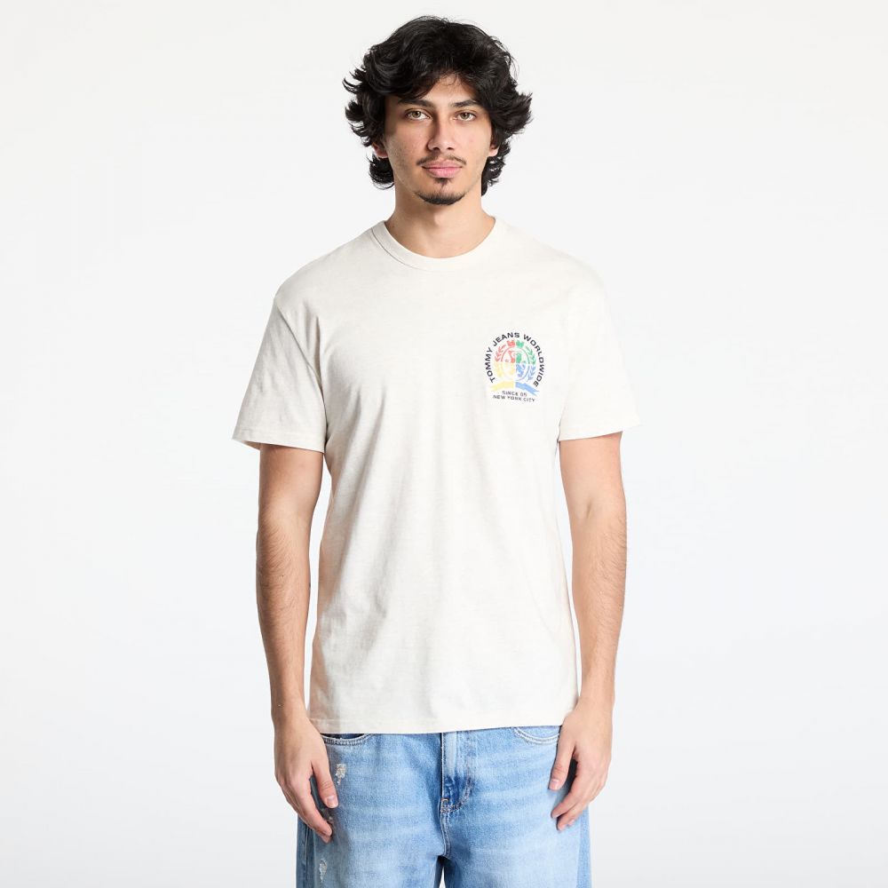 Tričko Tommy Jeans Regulat Pop Crest Tee Beige L