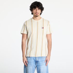 Tričko Tommy Jeans Regular Vertical Stripe Tee Beige L