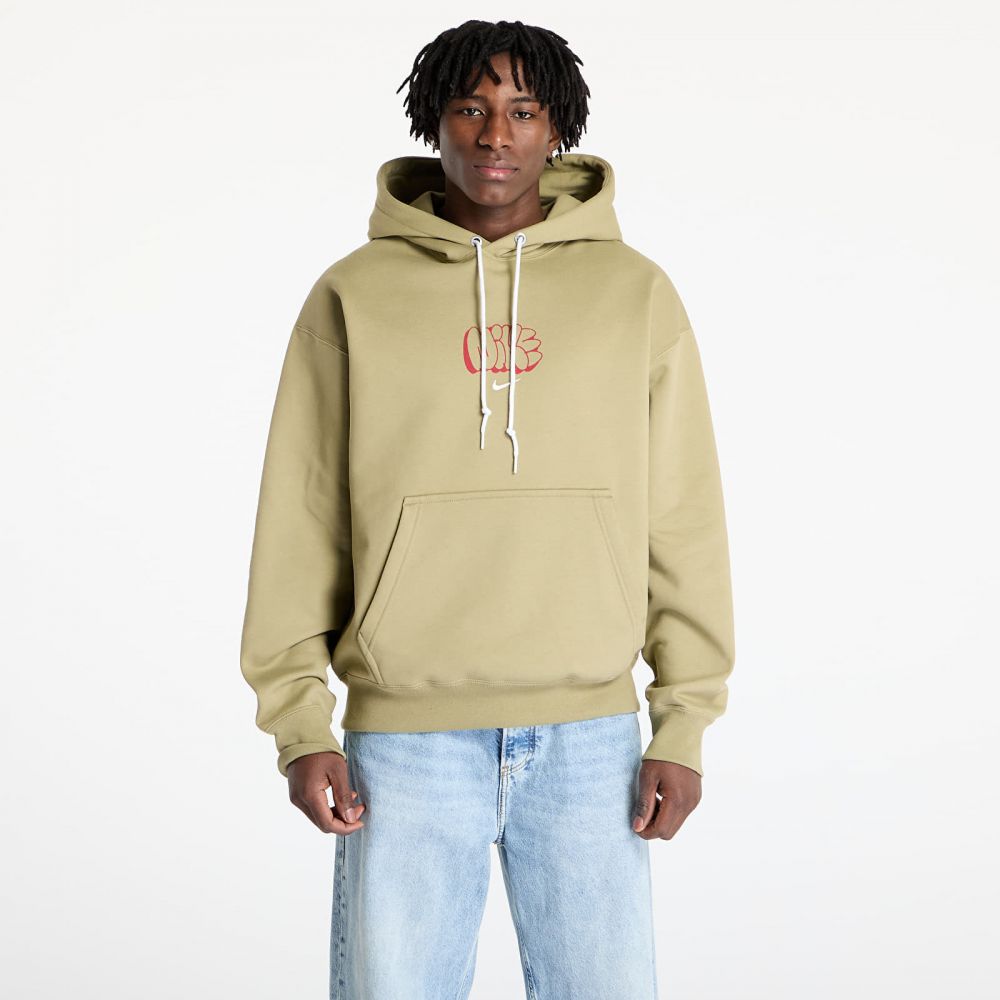 Mikina Nike Solo Swoosh Men's Fleece Hoodie Neutral Olive/ Sail S