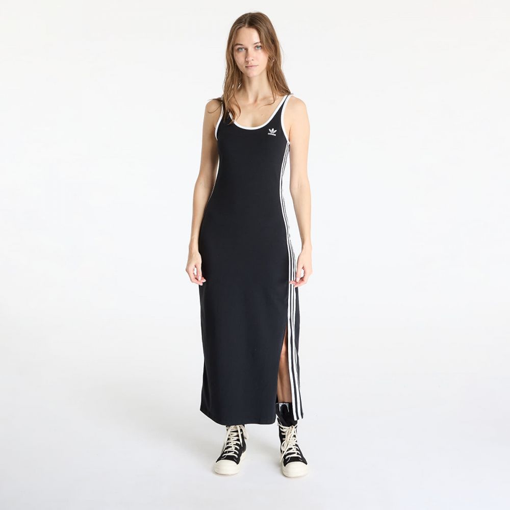 adidas Adicolor 3 Stripes Tank Dress Maxi Black/ White S