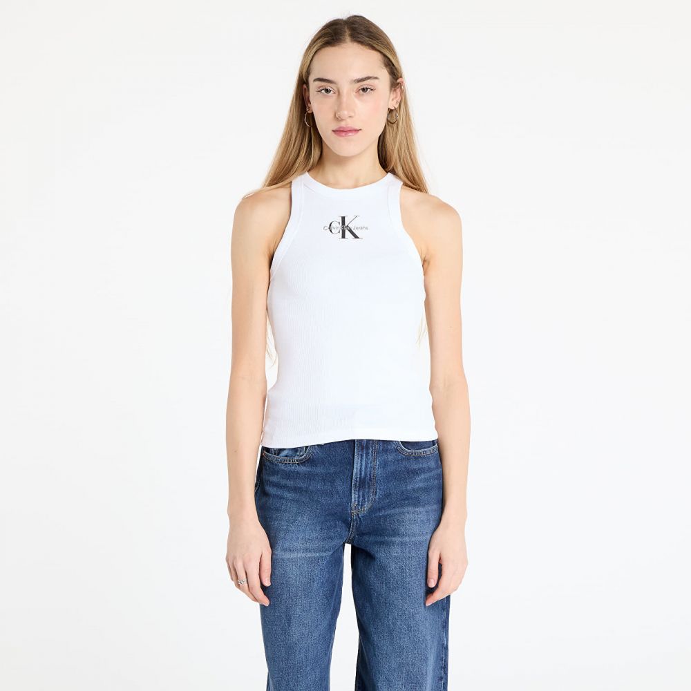 Calvin Klein Jeans Monologo Rib Tank Top White L