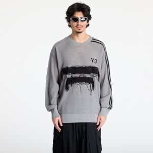 Sveter Y-3 Graphic Knit Crew Sweatshirt Solid Grey S