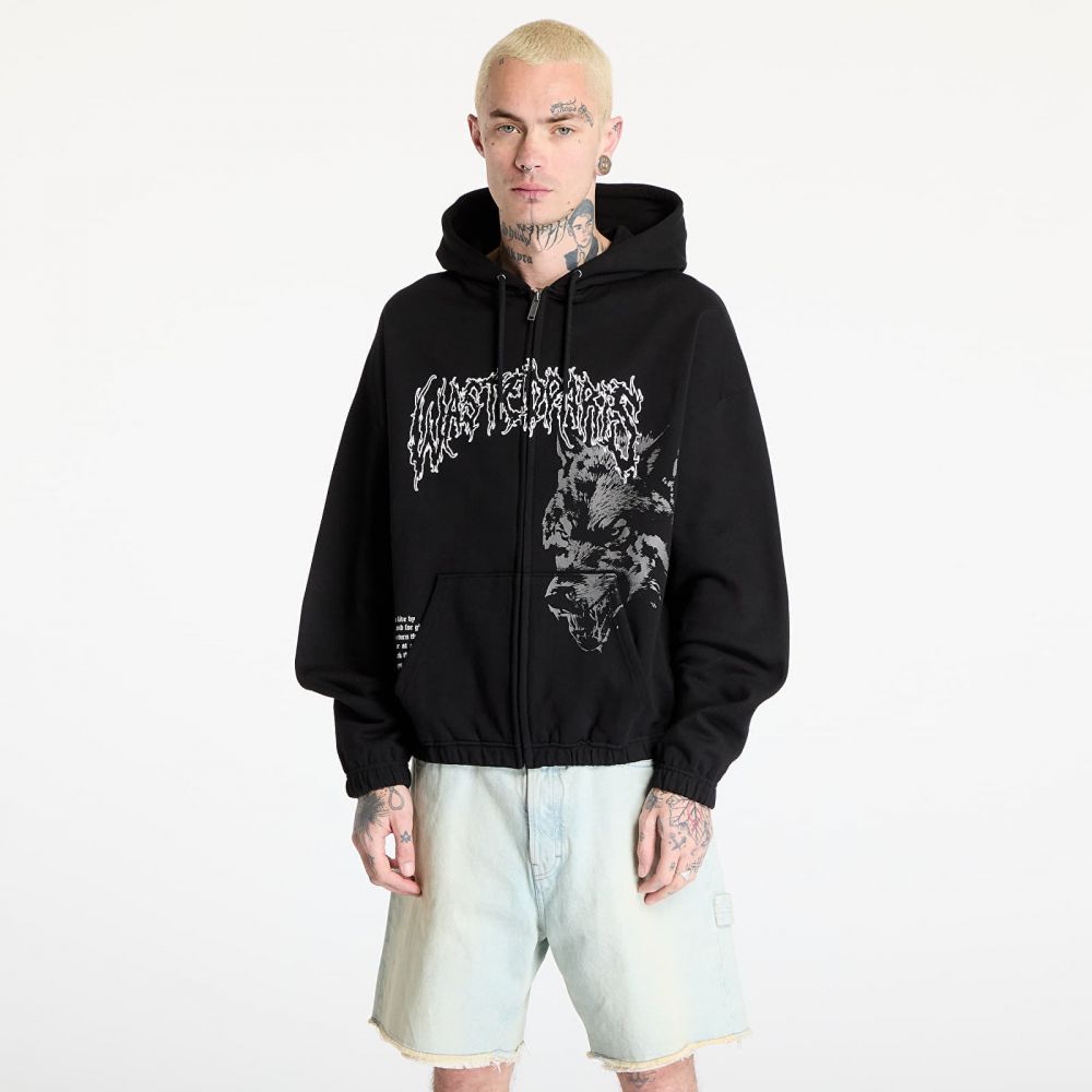 Mikina Wasted Paris M Varg Boxy Zip Hoodie Black M
