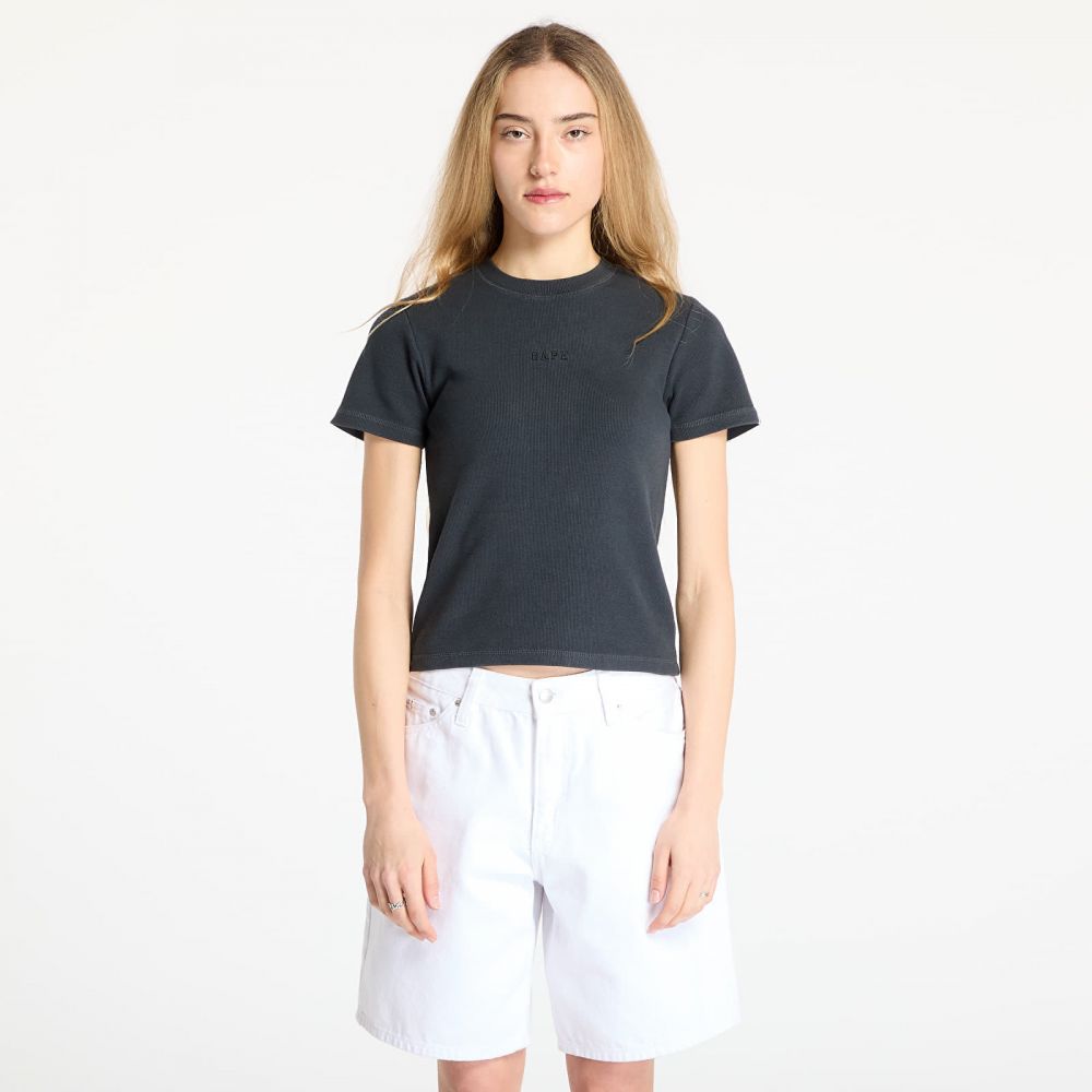 Tričko A BATHING APE Pigment Dyed Rib Tee Black XS