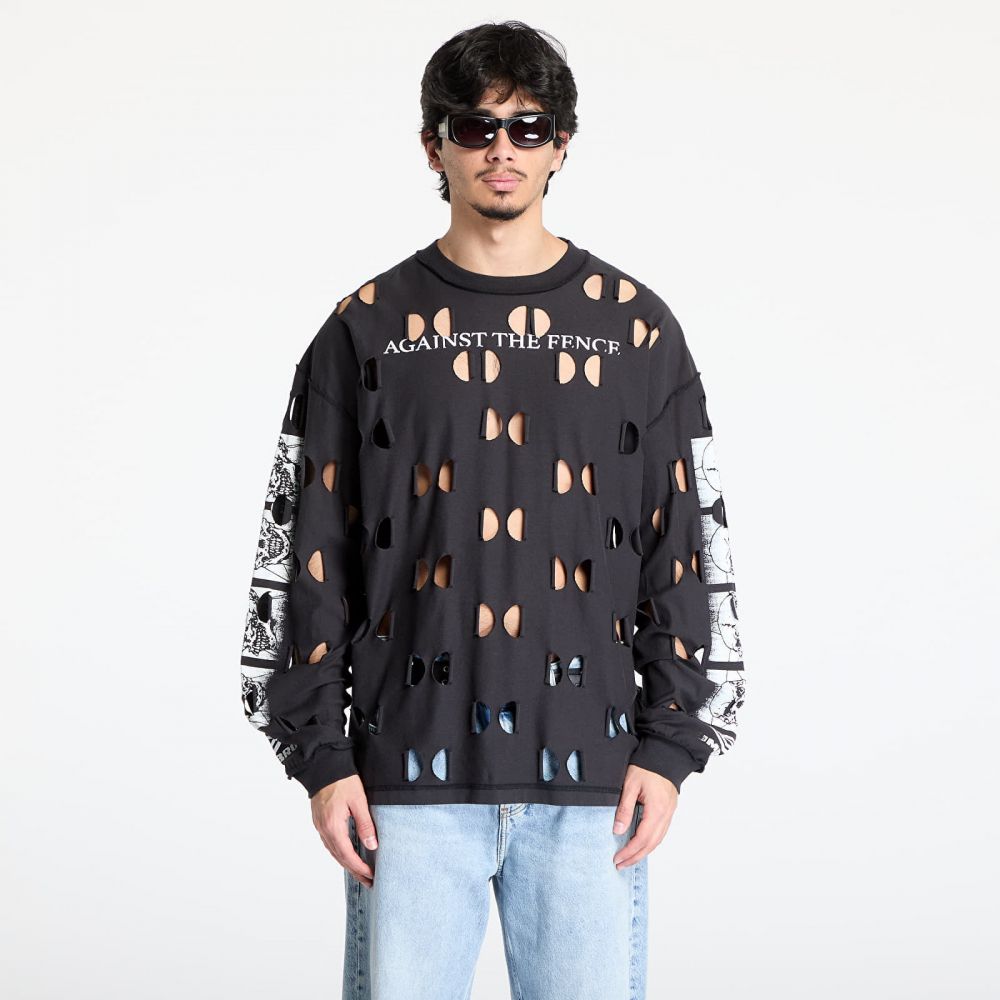 Tričko Umbro Against The Fence Longsleeve T-Shirt Washed Black XL