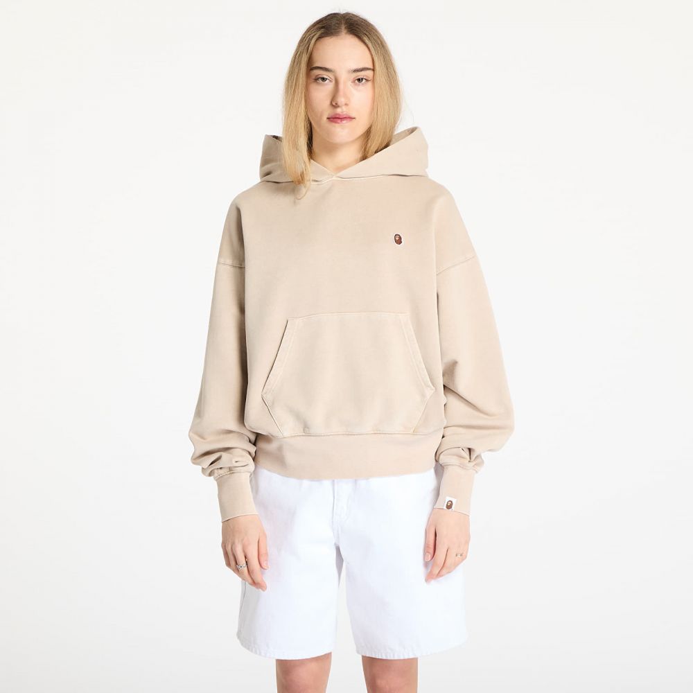 Mikina A BATHING APE Pigment Dyed One Point Oversized Pullover Hoodie Gray M
