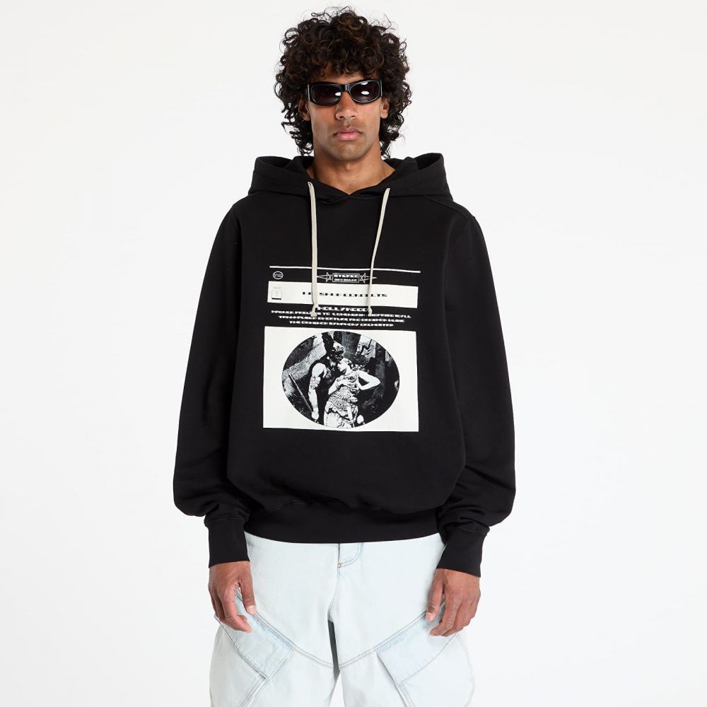 Mikina Rick Owens DRKSHDW Oversized Hoodie Black/ Milk XS