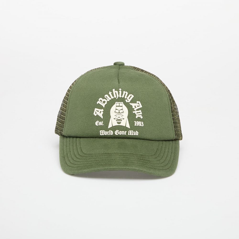 Šiltovka A BATHING APE Logo Cotton Panel Mesh Cap Olive Universal