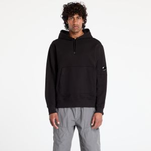 Mikina C.P. Company Diagonally Raised Fleece Hooded Sweatshirt Black S