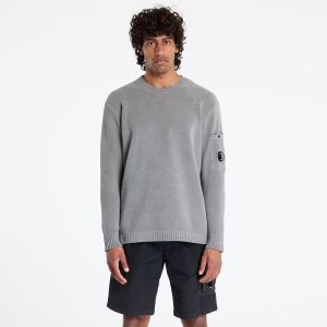 Svetr C.P. Company Chenille Cotton Lens Crewneck Knit Smoked Pearl S