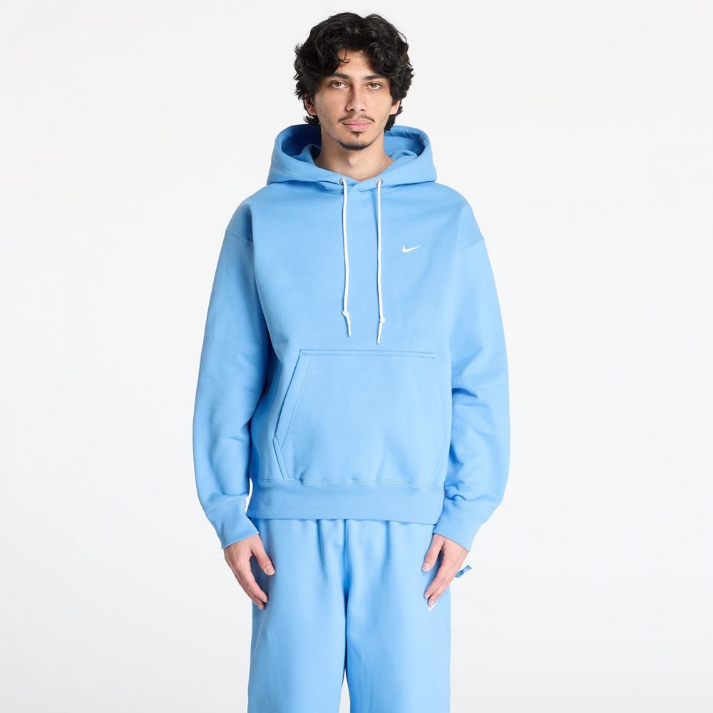 Mikina Nike Solo Swoosh Men's Fleece Pullover Hoodie University Blue/ White M