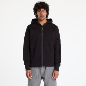 Mikina C.P. Company Diagonal Raised Fleece Full Zip Hooded Sweatshirt Black L